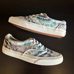 Vans Doheny White Turquoise Navy Blue Tye Dyed Lace Up Classic Vans Women's 6.5